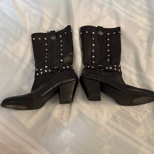 Harley-Davidson Black Studded Heeled Boots